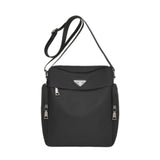 Maxbell Men's Shoulder Bag with Zipper Portable Adjustable Strap for Biking Shopping Black