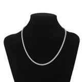 Maxbell 3x4mm 20" MENS Silver Stainless Steel Wheat Braided Chain Necklace