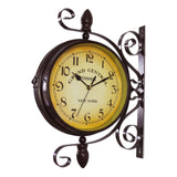 Maxbell Double Sided Wall Clock Round Decorative Clock for Bedroom Living Room Hotel