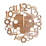 Maxbell Wooden Wall Clock 30cm Friend Gifts Easy Installation Retro Hanging Ornament Bee Pattern
