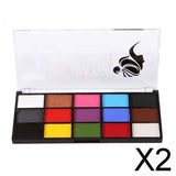Maxbell 2xFace Body Paint palettes Facepaints Watercolor for Christmas Halloween