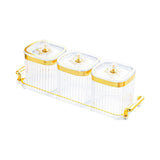 Maxbell Dried Fruit Tray with Lid Divided Serving Dishes for Candy Appetizer Cookies Clear 3 Grid