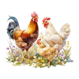 Maxbell Wall Sticker Rooster Chicken Waterproof PVC Wallpaper for Farm Home Restroom