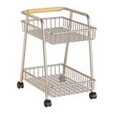 Maxbell Laundry Room Cart with Wheel 2 Tier Rolling Storage Cart for Kitchen Bedroom