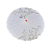 Maxbell Chinese Oiled Paper Umbrella Oriental Oil Paper Parasol for Costumes Wedding White