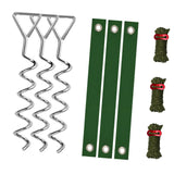 Maxbell Tree Stake Kit Easy to Install Accessories for Canopies Camping Tents Garden Silver Dark Green