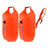 Maxbell 2 Pieces High Visibility Inflatable Dry Bag Open Water Swim Safety Float