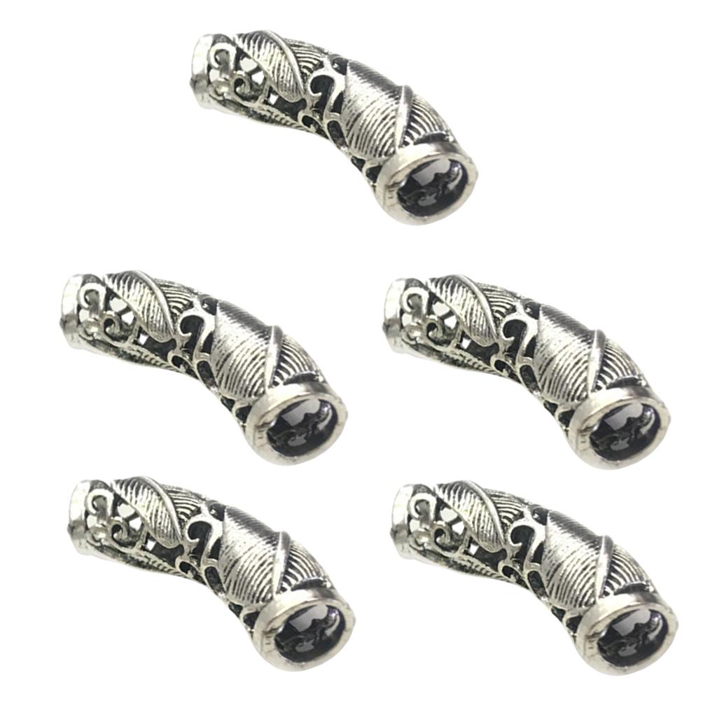 Maxbell Maxbell 5pcs 9mm Alloy Metal Dreadlock Beads Hair Braid Rings DIY Cuff Clips Tube
