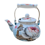Maxbell Enamel Tea Kettle Multiuse with Handle 2.5L Teapot for Party Restaurant Home Style B