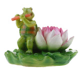 Maxbell Water Floating Turtle Lotus Leaf Ornament Pond Decor 13 Green Turtle Flute