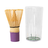 Maxbell Bamboo Matcha Whisk Mixing Brush Traditional Matcha Green Tea Powder Stirrer Purple Handle
