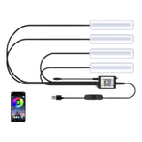 Universal Serial Bus light-emitting diode Car Interior Ambient Light, RGB Sound-Activated, Footwell Background Lighting Multicolor APP Control