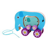 Maxbell Pull Along Toy Sensory Interactive for Birthday Pretend Play Early Education Elephant