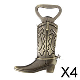 Maxbell 4xBoot Shape Wine Beer Bottle Cap Opener Wedding Favors Gift Bronze