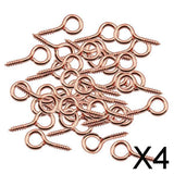 Maxbell 4x50Pcs Screw Eyes Pin Jewelry Making Findings Rose Gold