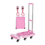 Maxbell Folding Hand Truck Hand Truck Compact Trolley for Office Travel Moving pink