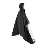 Maxbell Wheelchair Poncho Reflective Strip Camping Travel Wheelchair Rain Cape Cover with mirror hole black