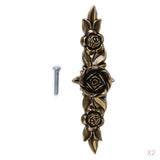 Maxbell 2 x Bronze Rose Flower Cabinet Drawer Furniture Door knob Handle Pull Hardware