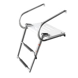 Maxbell 2 Steps Boat Ladder Swim Ladder Accessories Anti Slip Premium Folding Ladder White