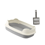 Maxbell Cat Litter Box Litter Basin for Indoor Cats Sturdy Splashproof Low Entry Gray