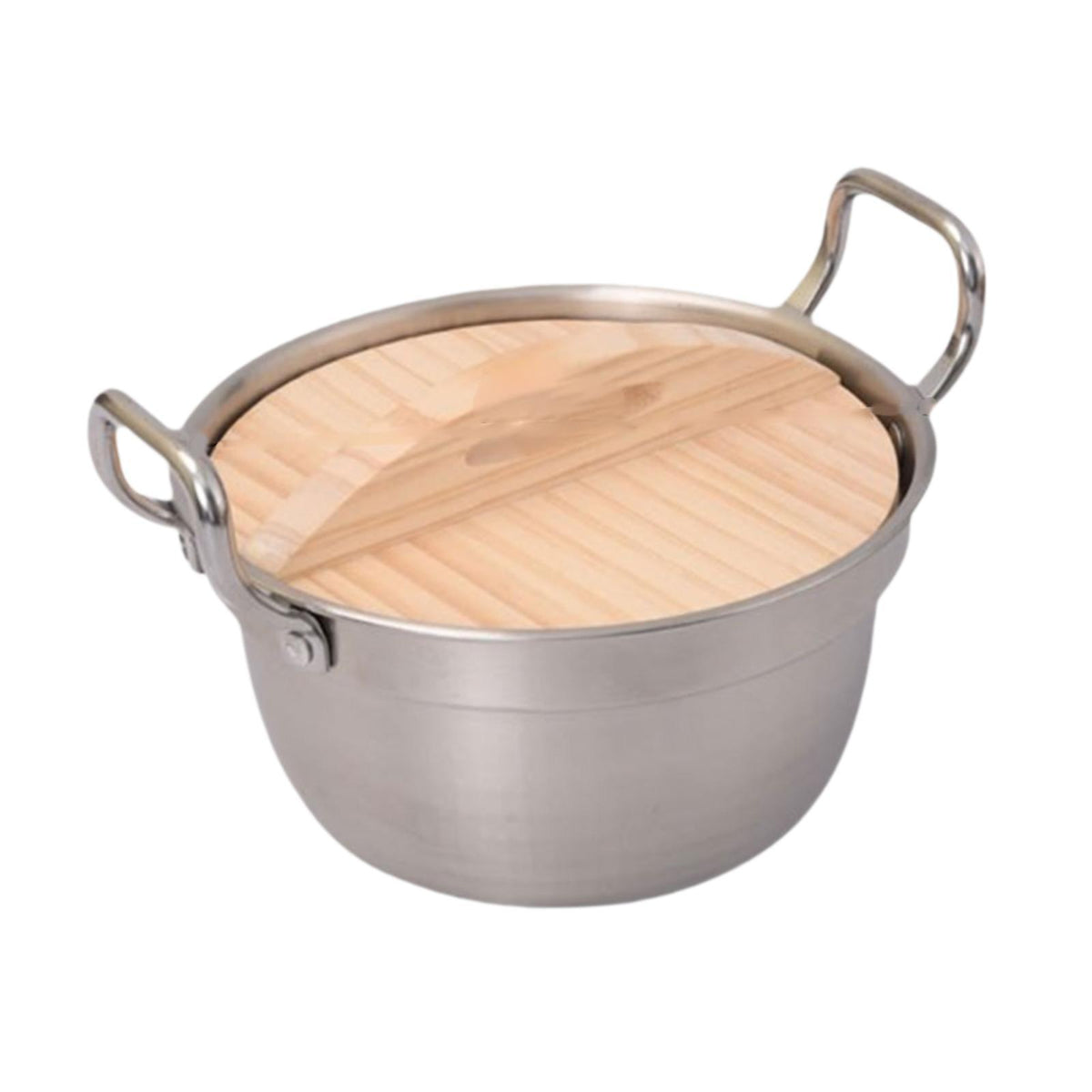Maxbell Camping Pot Solid Soup Pot for Induction/Gas Cooker Commercial Use Household Silver
