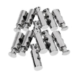 12Pcs Metal Barrel String Cord Locks 2 Hole Toggle Spring Clasp Stop End
