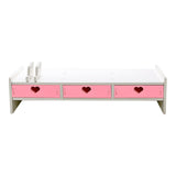 Maxbell Desktop Computer Stand Heightening Supplies for Computers Office Living Room Pink with Drawer