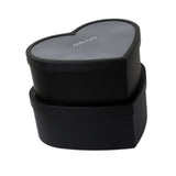 Maxbell 2x Heart Shaped Boxes with Clear Lids Present Case Wedding Backdrop Fillable Black