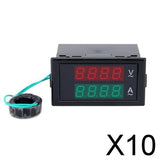Maxbell 10xDual LED Digital Voltmeter Ammeter Amp Volt Meter Gauge Tester AC 300V 100A
