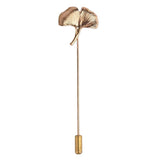 Maxbell 3xVintage Gingko Leaf Lapel Stick Pin Suit Tie Hat Scarf Brooch Pin Gold