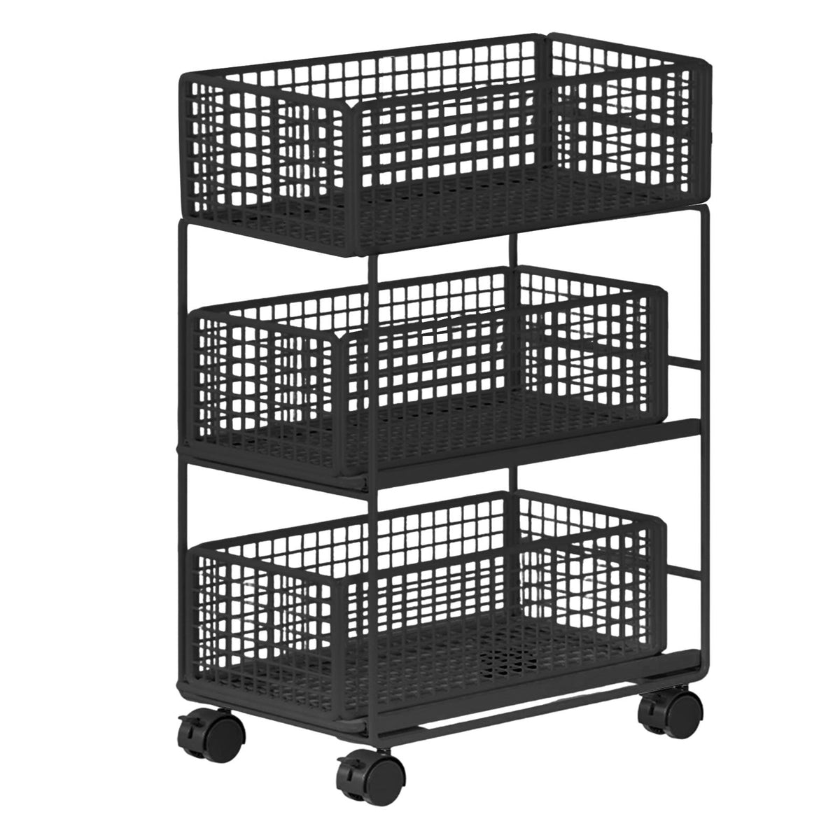 Maxbell Rolling Storage Organizer File Folder Mobile Shelf for Bathroom Bedroom Home L