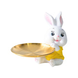 Maxbell Maxbell Rabbit Storage Tray Statue Ornament Sculpture for Living Room Entryway Decor pink 14cmx18cm