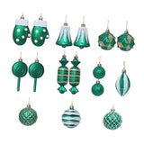 Maxbell 16 Pieces Christmas Balls Holiday Party Miniatures Craft Xmas Small Pendants Grass Green