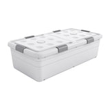 Under Bed Storage Box Basket Organizer Case for Dorm Room Wardrobe Apartment Height 30cm White