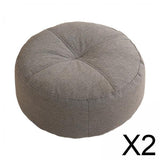 Maxbell 2xRound Floor Pillow Meditation Floor Pillow for Adults Kids Chair Studio Dark Gray