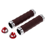 Maxbell Leather Bicycle Handlebar Grips 1Pair Mountain Bike Cycling Part Dark brown - Aladdin Shoppers