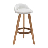 Maxbell Height Barstool Non Slip Modern Counter Stool for Bar Tables Pub Dining Room White PU leather