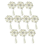 Maxbell 20Pcs 28X53mm Rhinestone Pearl Buttons Flatback Embellishments Gold&Silver