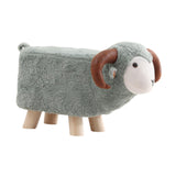 Maxbell Animal Footstool Cartoon Footrest Ottoman for Living Rooms Entryway Playroom Gray Green