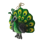 Maxbell Peacock Plush Keychain Decorative Cute Bag Charm for Kids Children Men Women Green