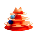 Maxbell Cat Toy Roller 3 Level Kitty Exercise Toys for Chasing Kitten Scratching Orange