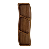Maxbell Wooden Tray for Party Dish Food Fruit Divided Serving Tray   3 grids