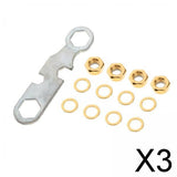 Maxbell 3xSkateboard Truck Rebuild Kit Washers M8 Nuts and Wrench Tool Golden