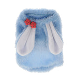 Maxbell Maxbell Coral Velvet Cozy Rabbit Outfit with Hood & Bunny Ears for Small Dogs & Cats Blue XS