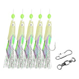Maxbell 4x5Pcs Luminous Fishing Rigs Fish Lure for Sea Fishing Saltwater Mackerel 22mmx10mm