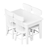 Maxbell Dolls House Miniature Wooden French Door & 12-pane Window & 5 Dining Table Chair