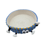 Cotton Rope Woven Cat Bed Basket Cute Pet Bed for Small Dogs Small Pets Rest Blue