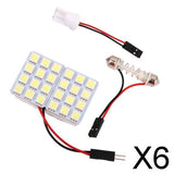 Maxbell 6xCar Interior Light Panel 24 SMD LED T10 Dome Bulb BA9S Adapter 12V DC CG