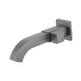 Maxbell Sink Tap Modern Square Wall Mounted Basin Tap for Commercial Bathtub Kitchen gray Side opening