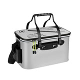 Maxbell Live Fish Container Thick Foldable Fish Bucket for Camping Gardening Fishing Gray M